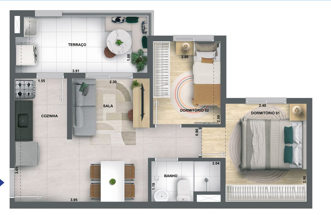 Planta 42m²